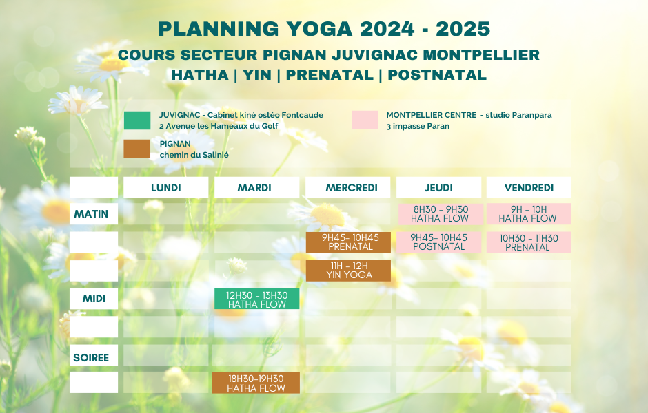 YOGA PLANNING RENTREE 2025